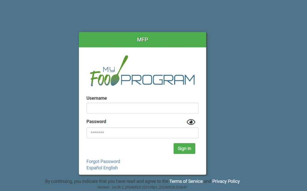 Myfoodprogram Login