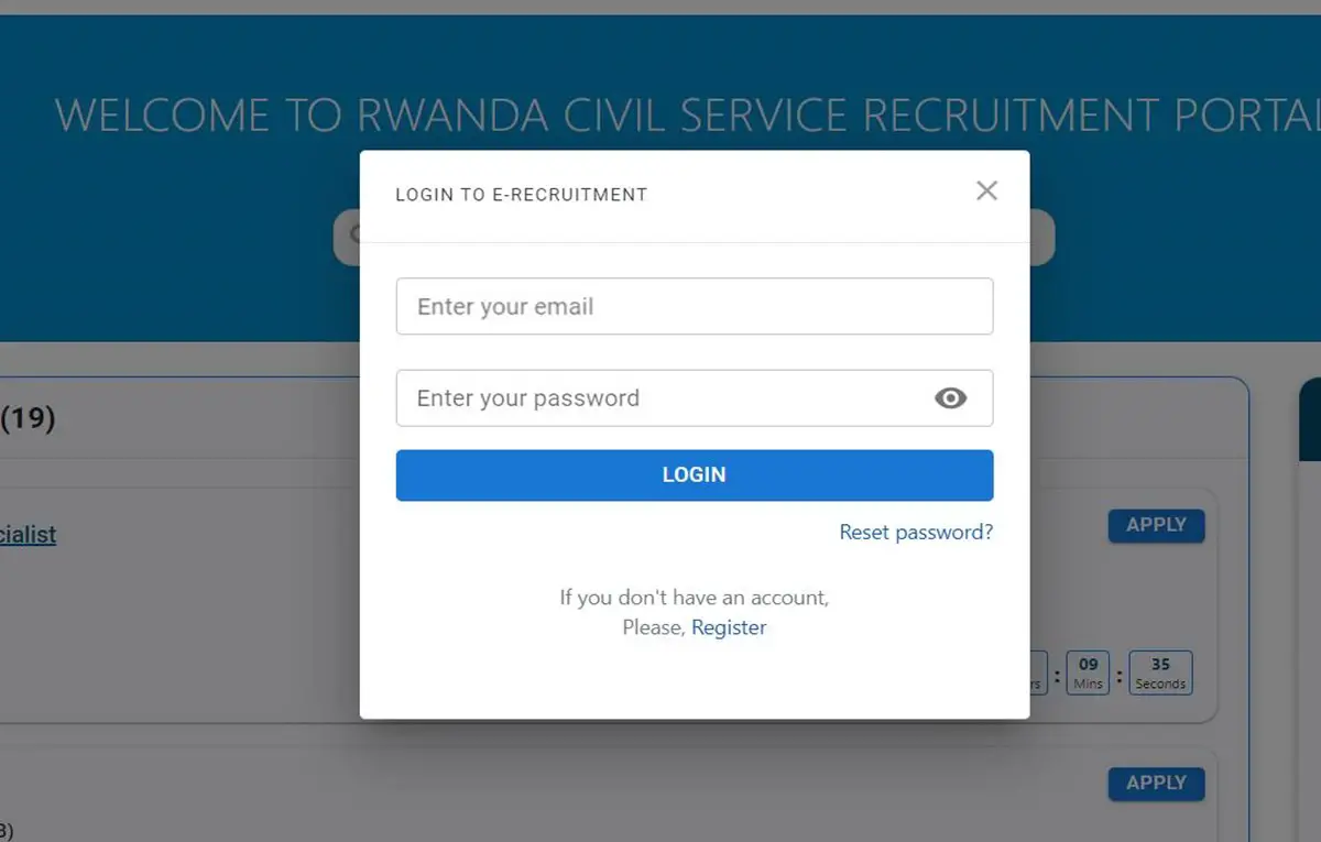 E recruitment.mifotra.gov.rw Login