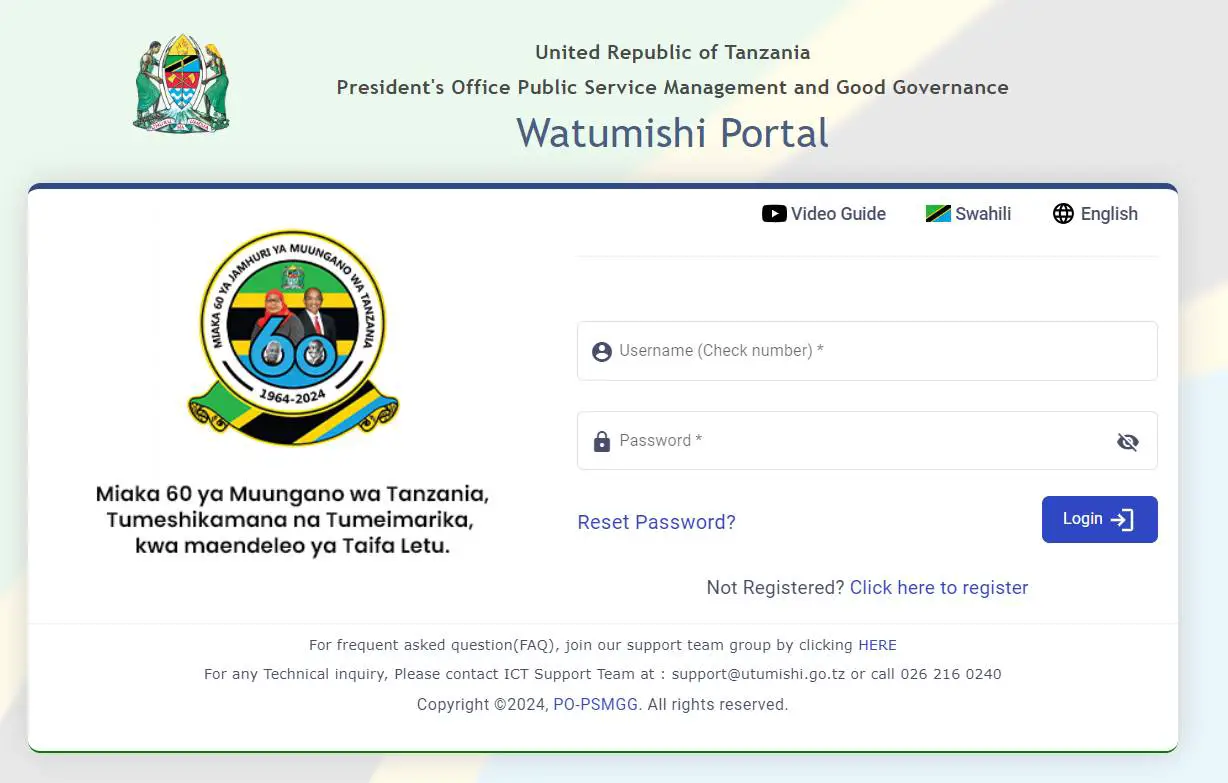 Ess Utumishi Go Tz Login Register Password Download