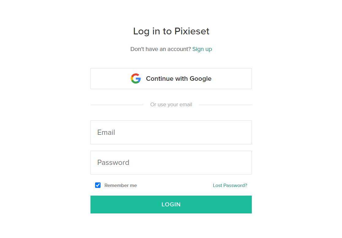 Pixieset.com Login