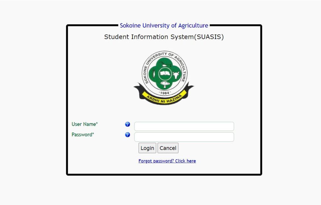 Suasisuqf.sua.ac.tz Login Password