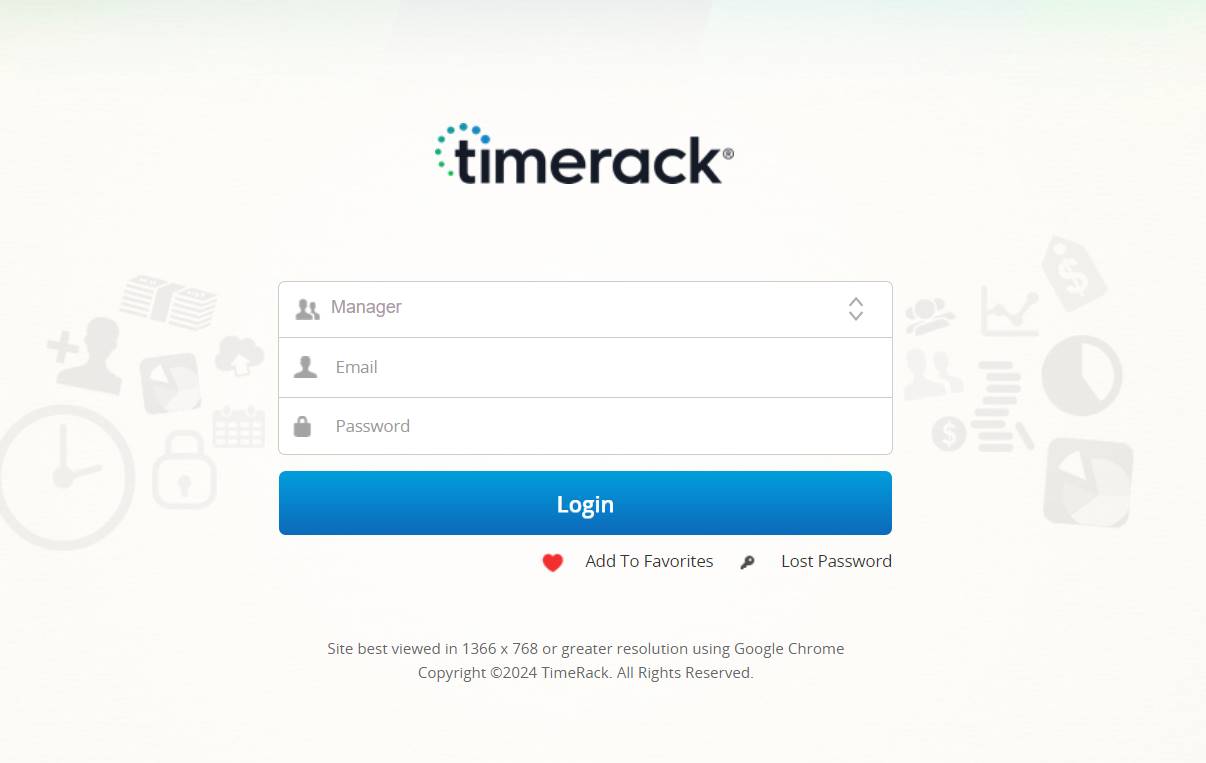 Timerack Login