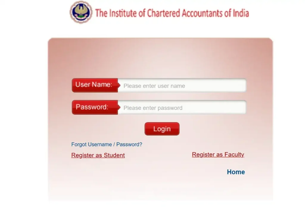 ICAIOnlineRegistration Login