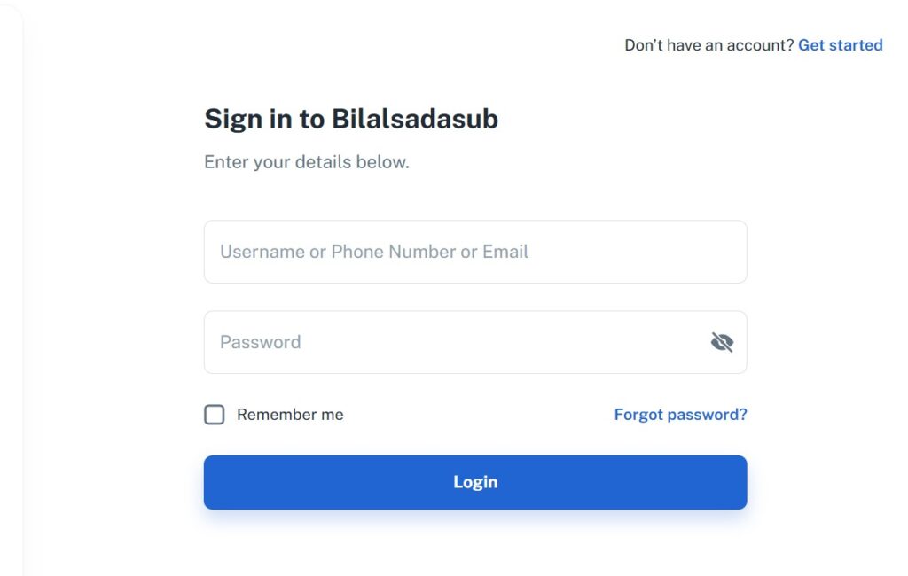 Bilalsadasub Login