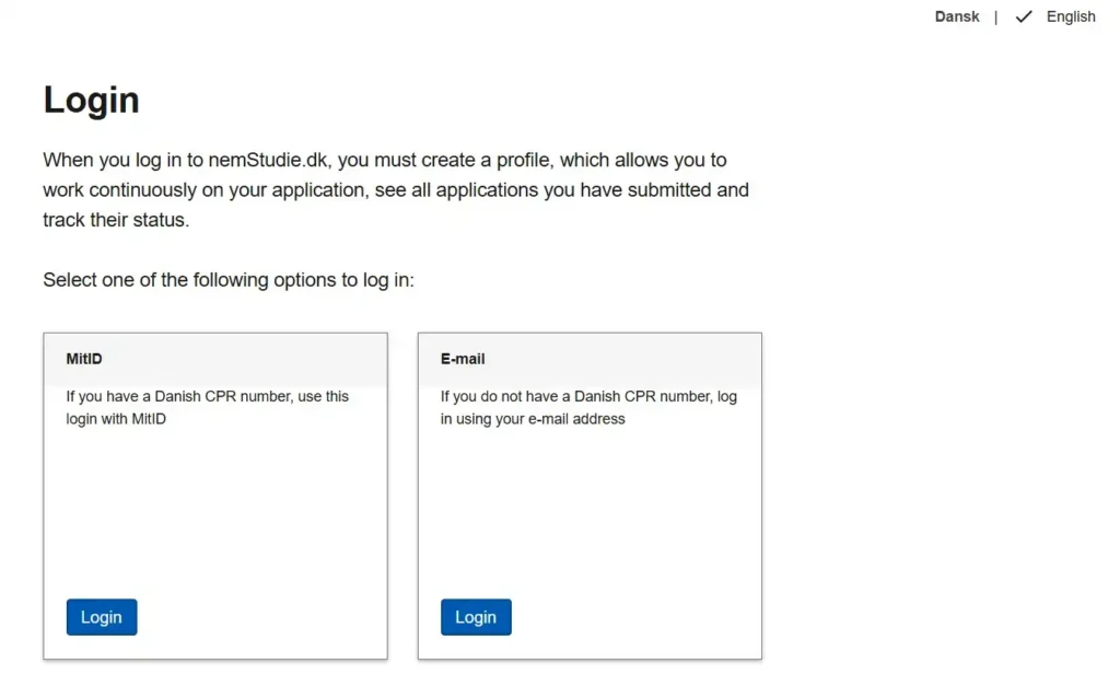 Nemstudie Login: Apply to Danish Universities