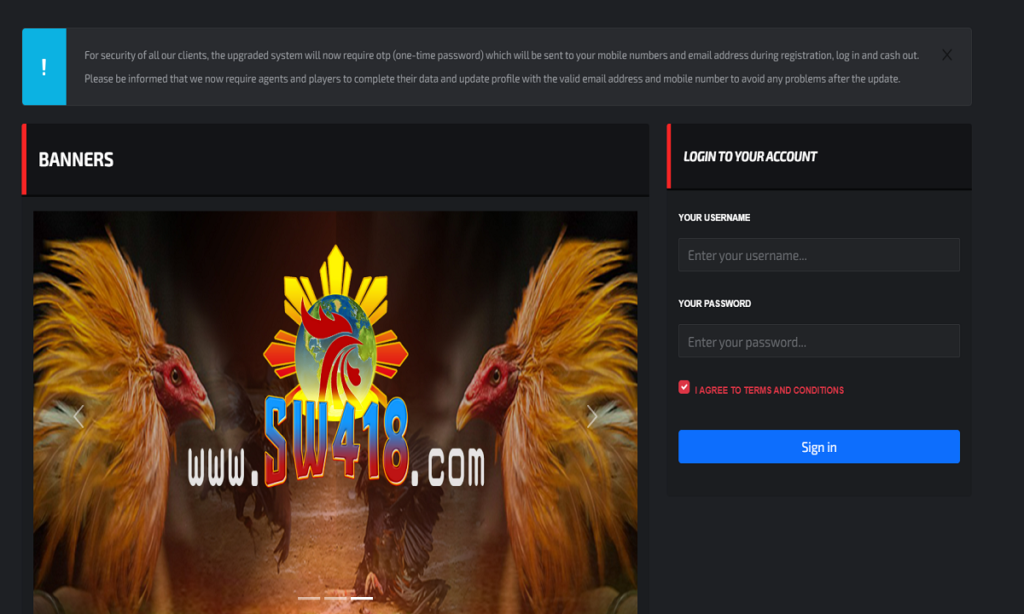 Sw418.com Dashboard Login Official Website
