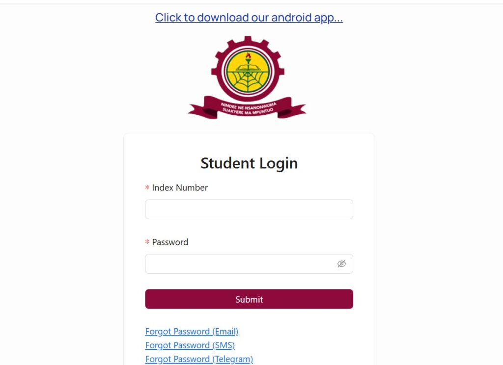 aamusted student portal login