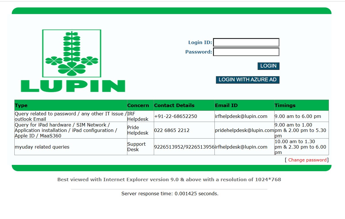 Myuday Lupin Co Login