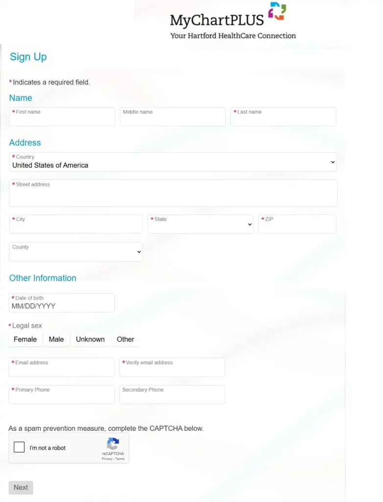 MyChartPLUS Sign Up