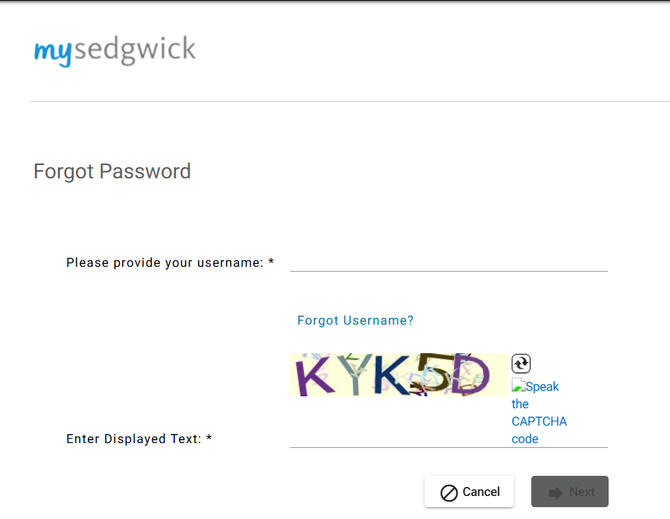 Mysedgwick Forgot Password
