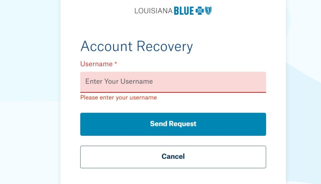 BCBSLA Forgot Password or Username