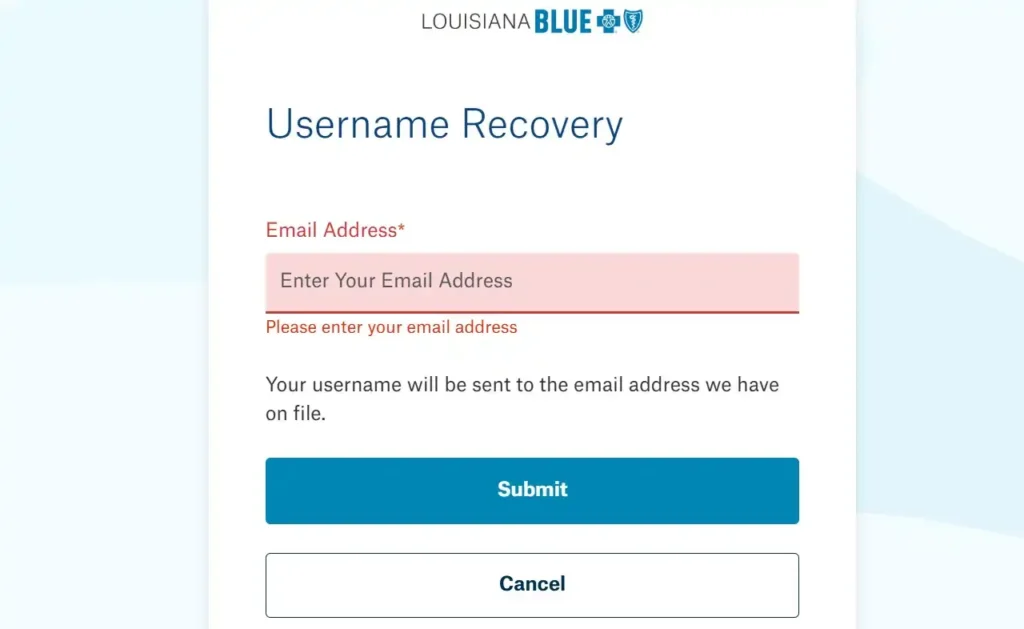 https://sso.bcbsla.com/ext/pwdreset/Identify?InternalRedirect=true