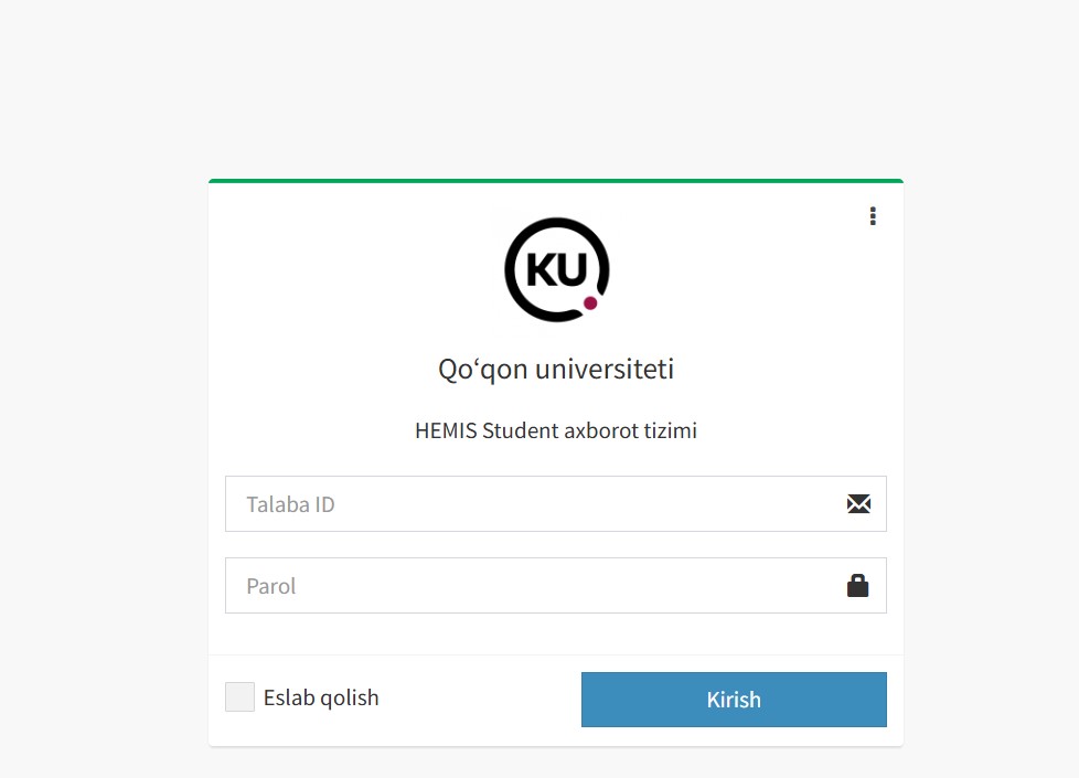 Student.kokanduni.uz Login