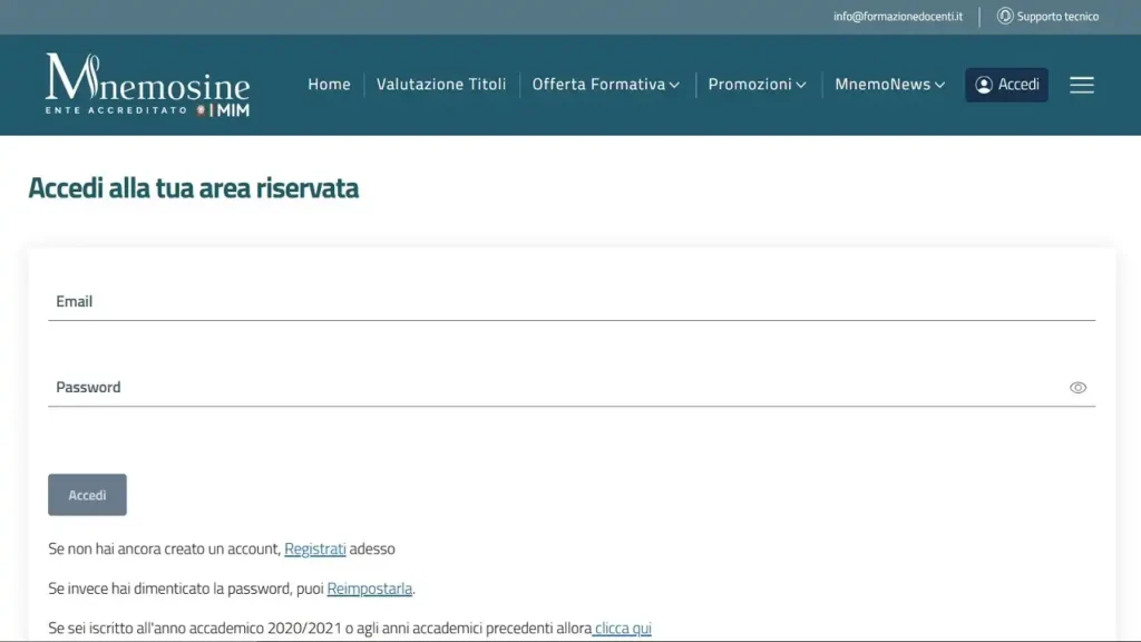 Mnemosine Login