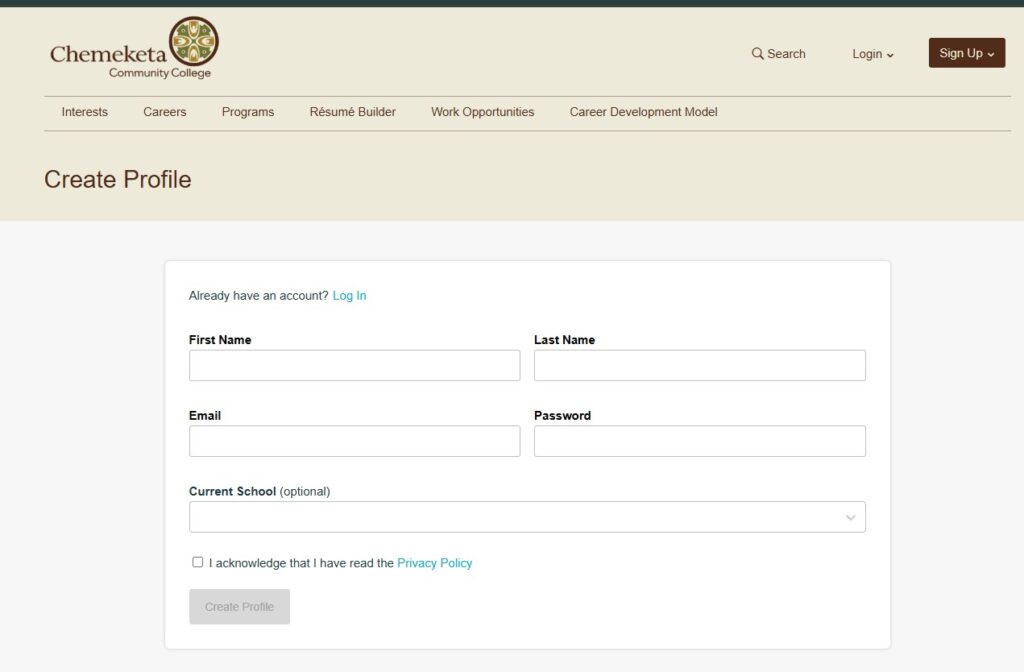 My Chemeketa Signup