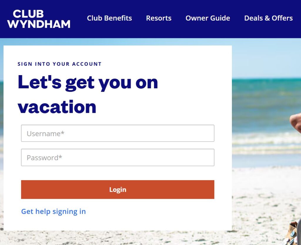 MyClubwyndham.wyndhamdestinations.com Login