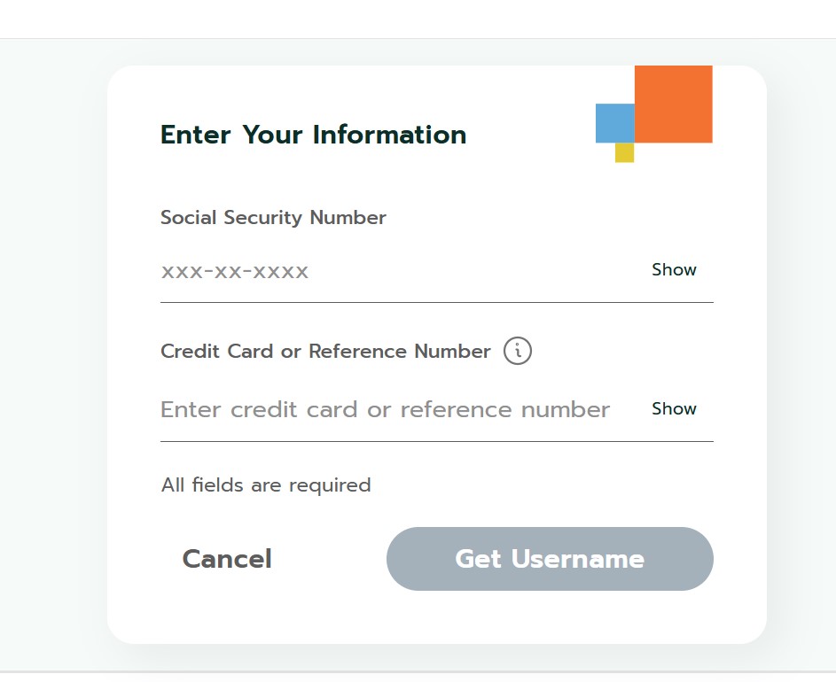 MyPremierCreditCard Forgot-Username