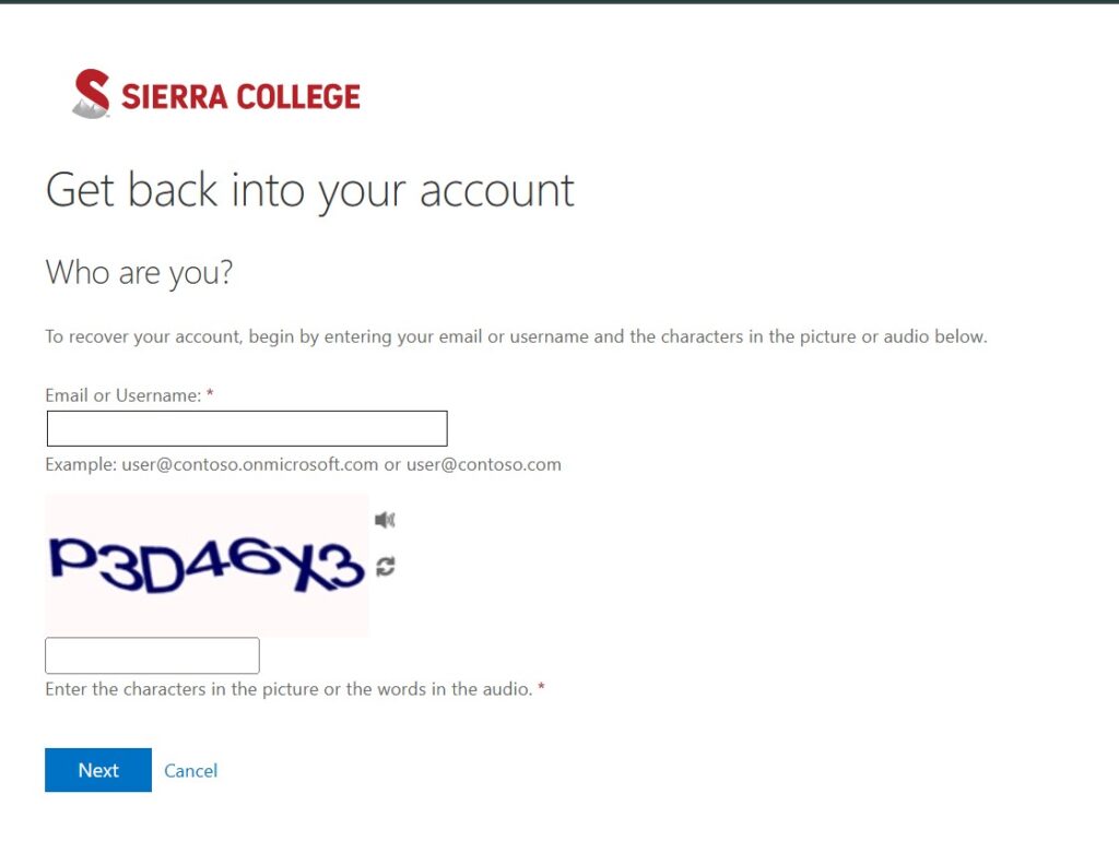 MySierra Forgot Password