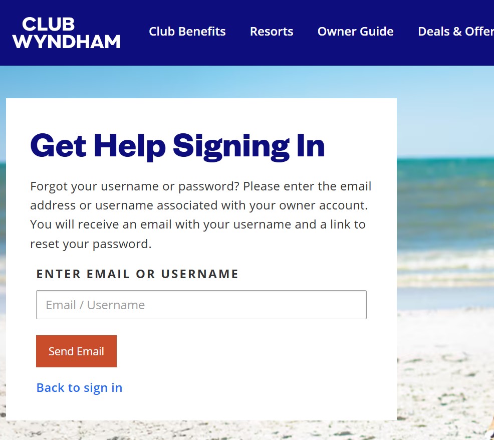 Myclubwyndham wyndhamdestinations com login password