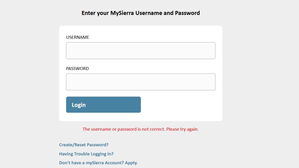 How To Mysierra Login
