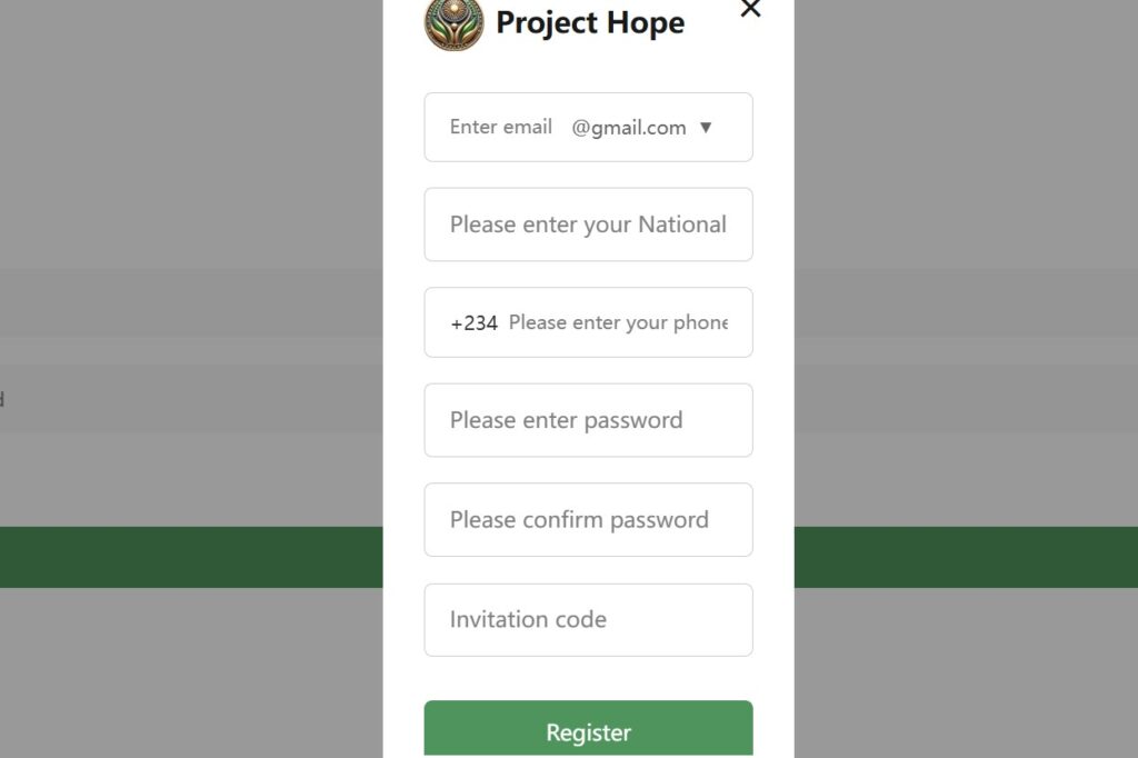 NigerianPASC New User Registration