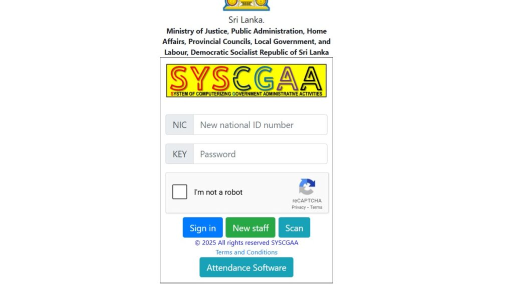 Syscgaa lk login register