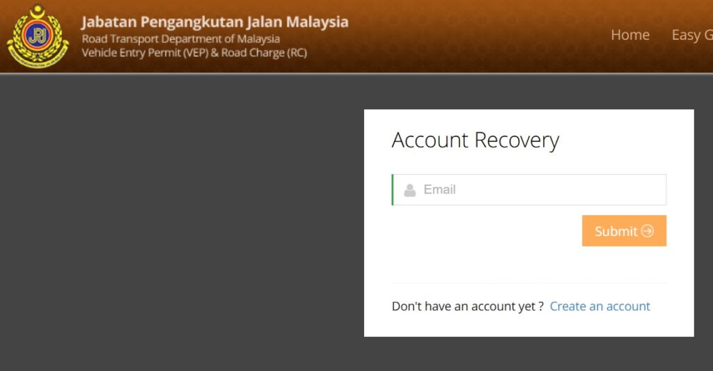vepams.jpj.gov.my Forgot Your Password