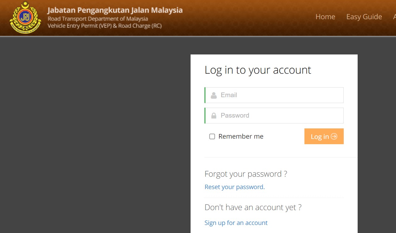 Vepams.jpj.gov.my Login