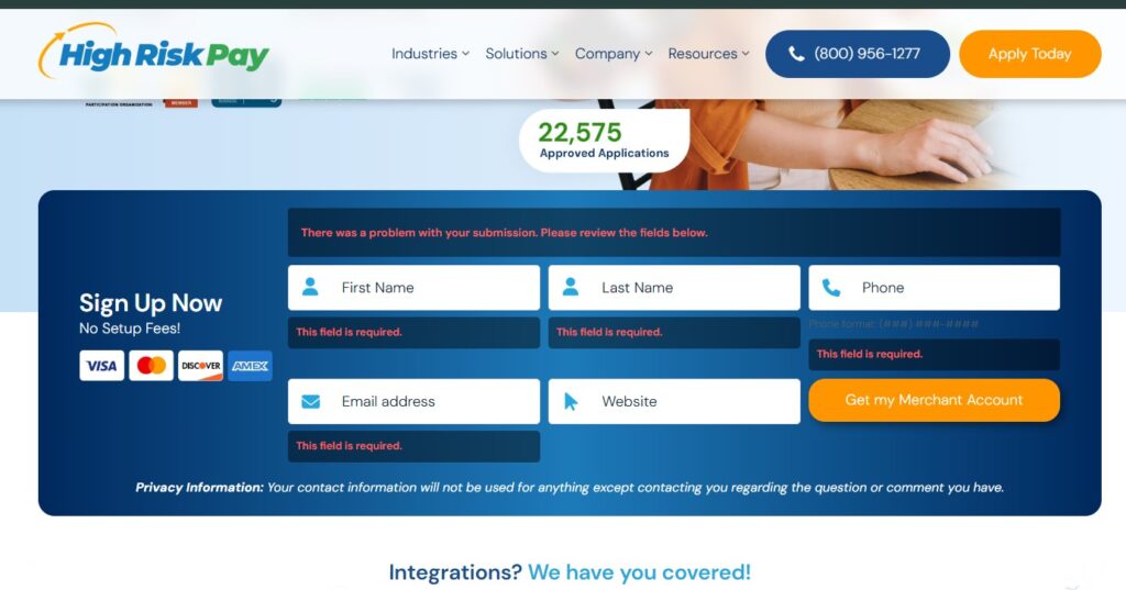 High-Risk Merchant Account at HighRiskPay.com Register