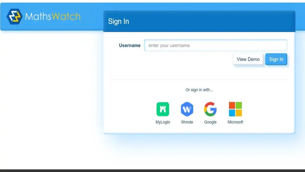 MathsWatch Login