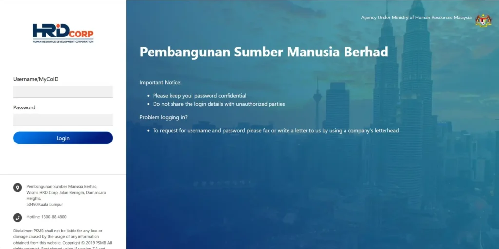 ETRIS Login & Registration On Etris.hrdcorp.gov.my