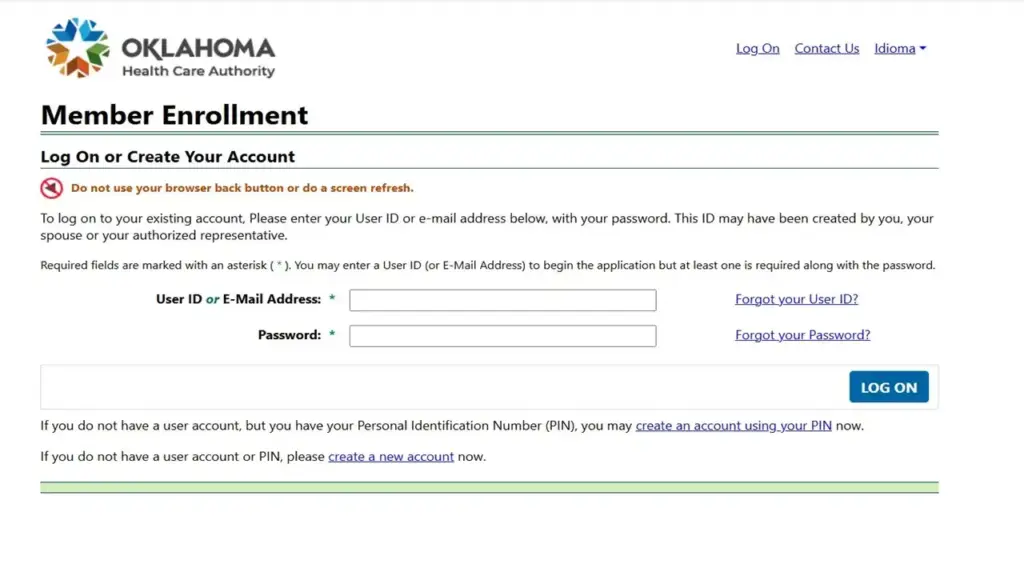 MySoonerCare Login