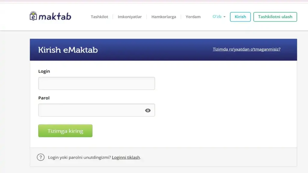 Emaktab Login Parol Kirish Kundalik