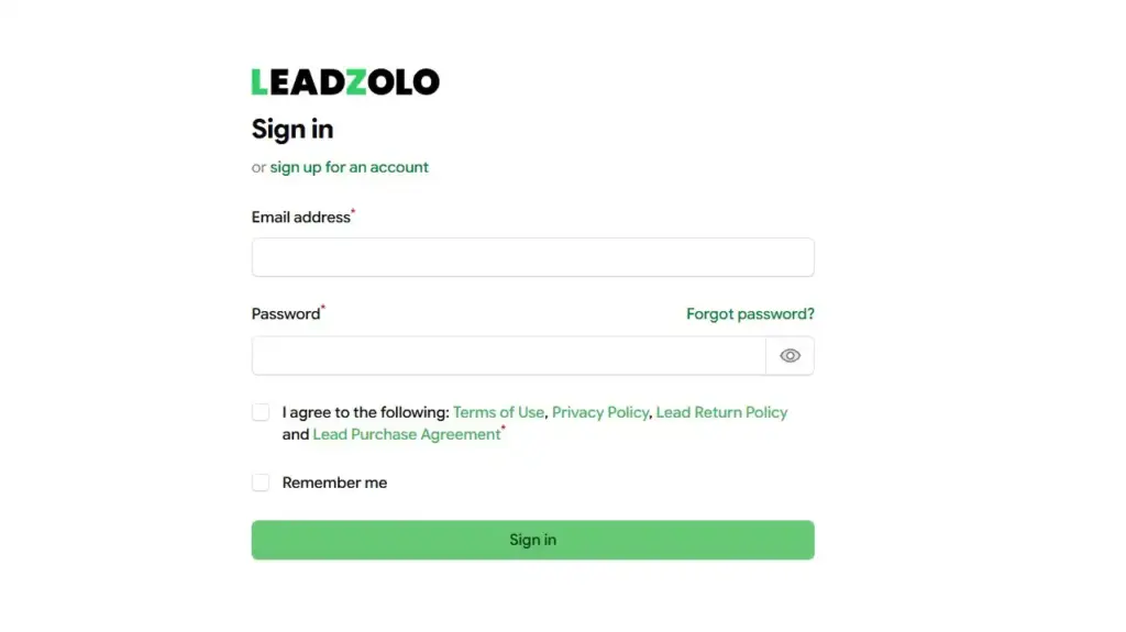 Leadzolo Login