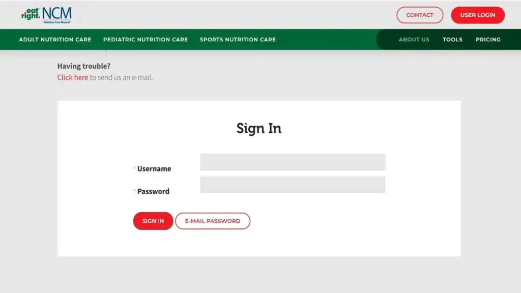 Nutrition Login