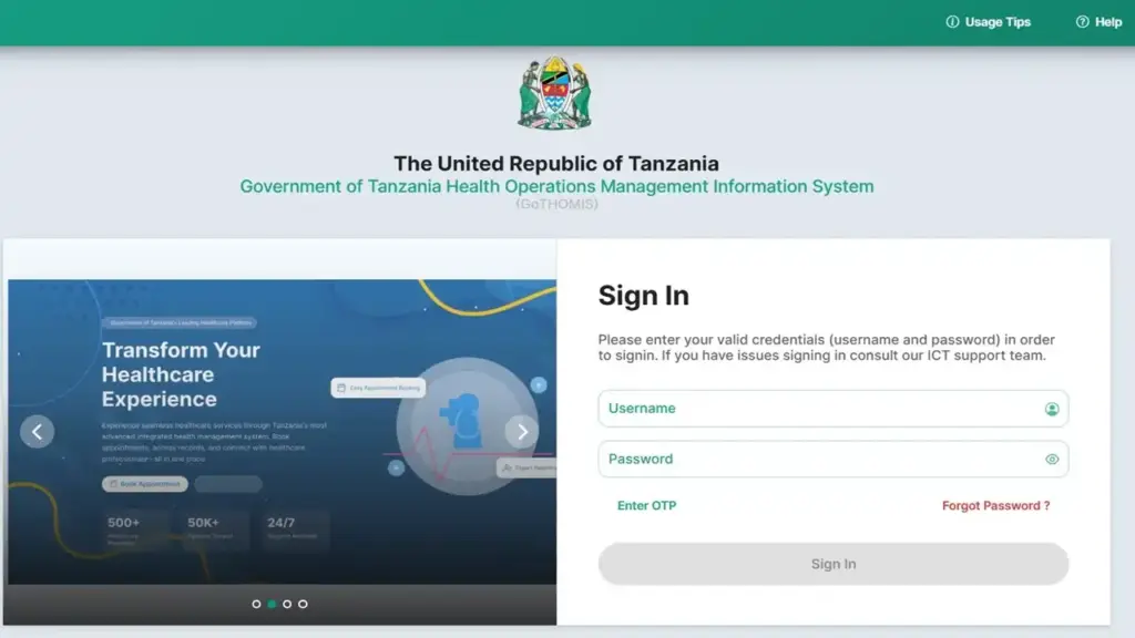 Gothomis Tamisemi Go Tz Login
