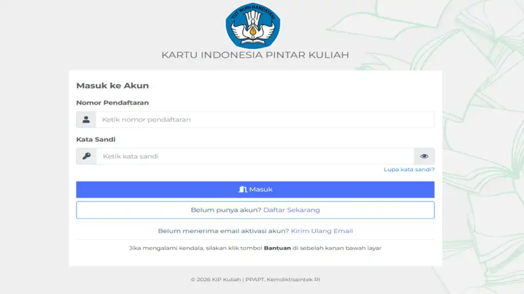 KIP Kuliah Login