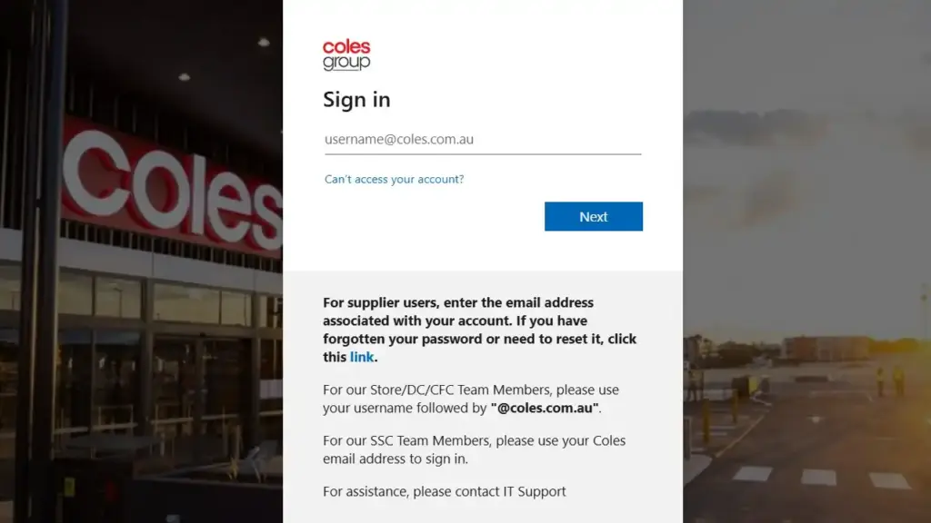 MyColes Login