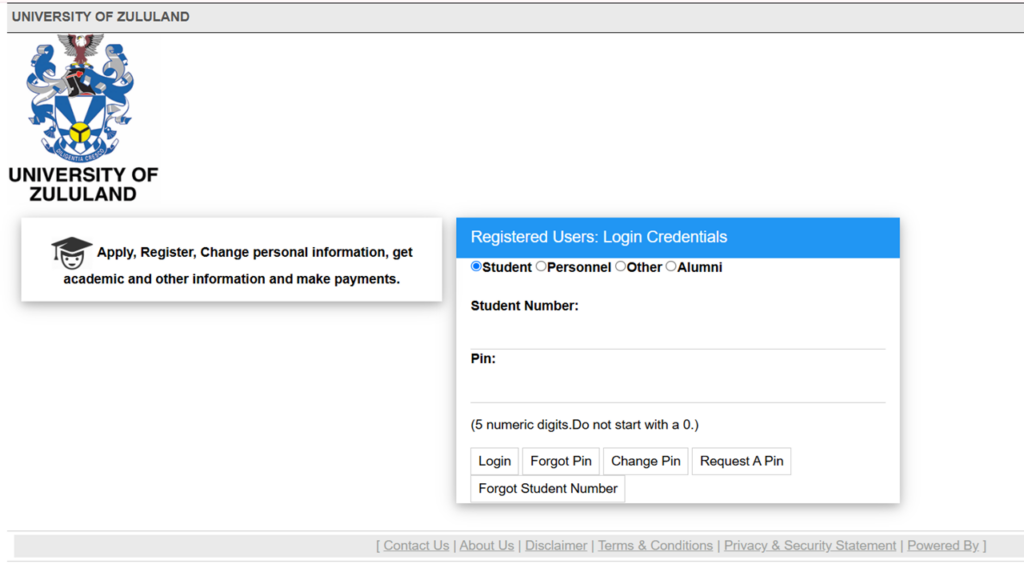 UNIZULU ITS Login