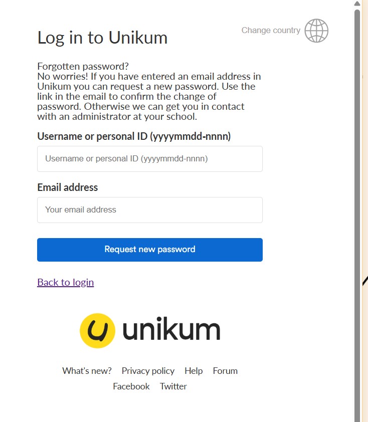 Forgotten Unikum Password