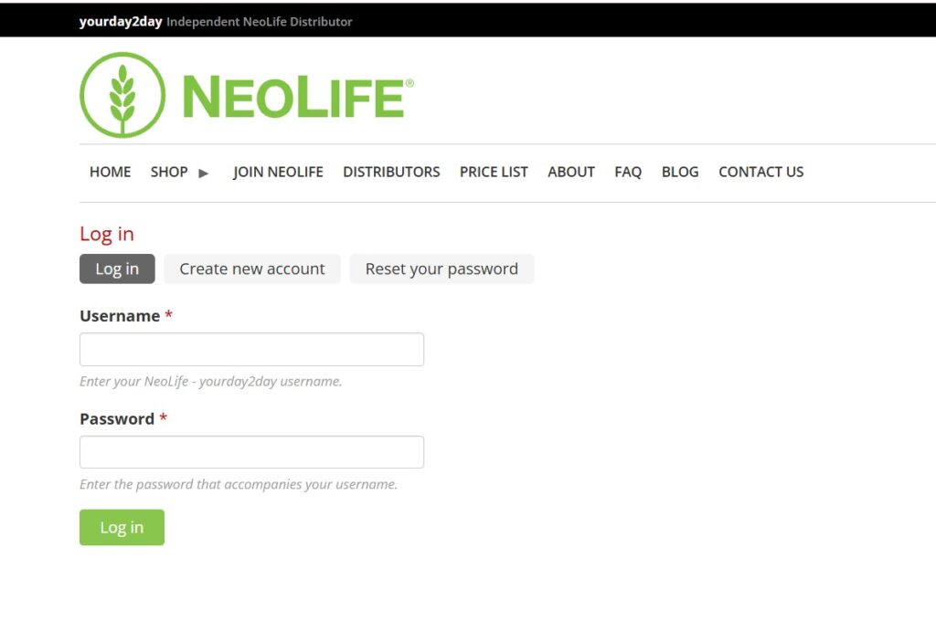 NeoLife Login